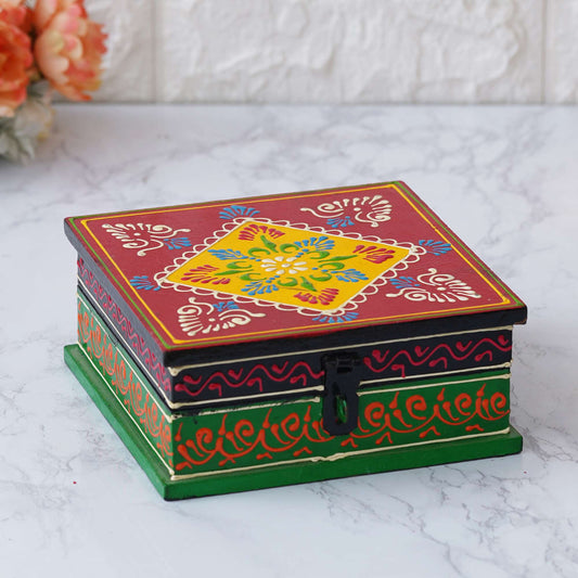 Hand-Painted Wooden Jewelry Box – Royal Rajasthani Design