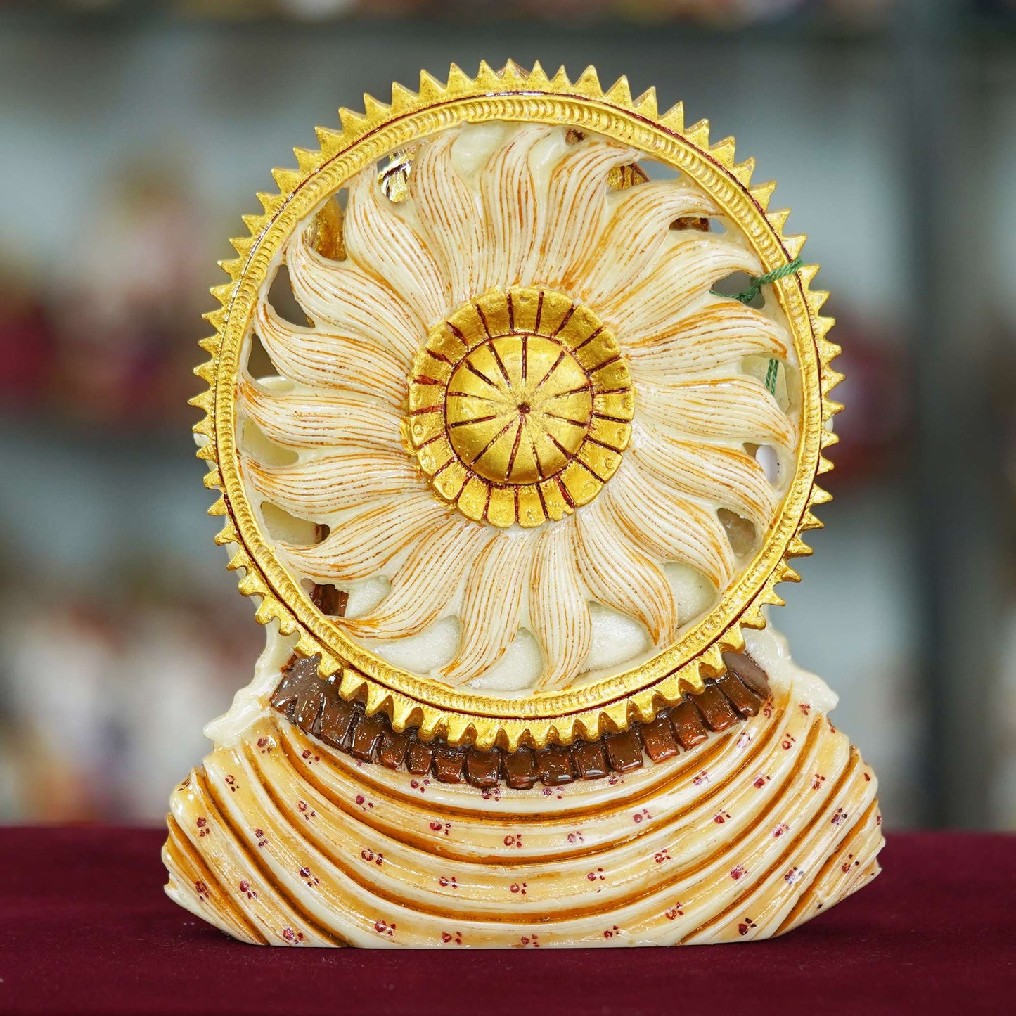 Divine Lord Ganesha Bust Idol – Handcrafted Decorative Sculpture with Golden Detailing