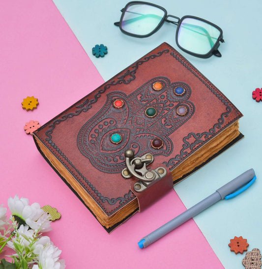 Mystic Gemstone Leather Journal