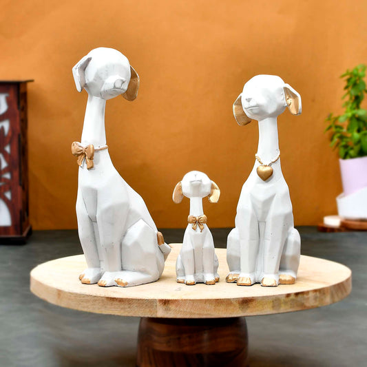 Adorable Dog Family Figurine Set – Modern Minimalist Home Decor