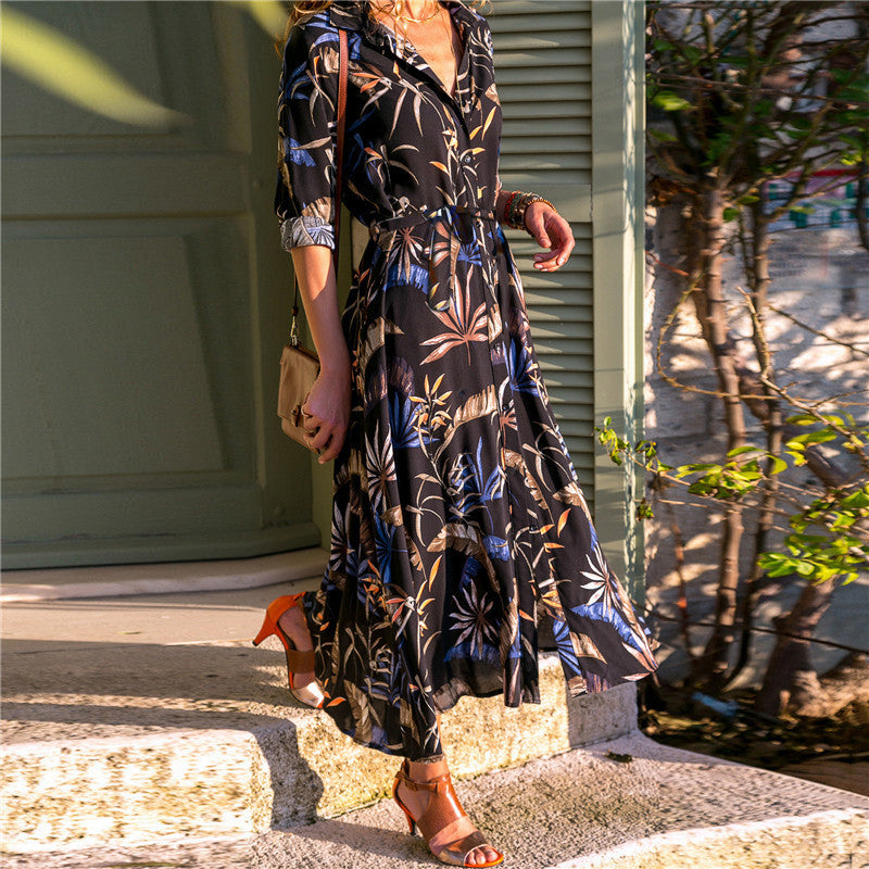 ✨ "Madrid Chiffon Floral Maxi Dress for Women"