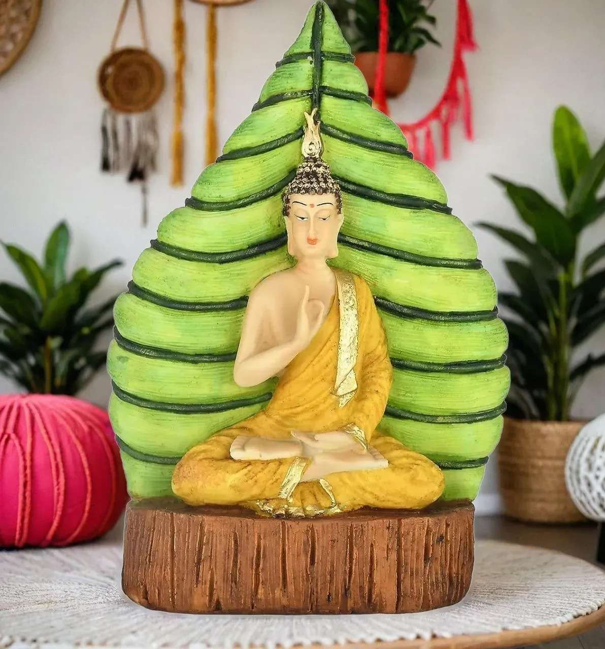 Buddha Under Bodhi Tree Statue – Handcrafted Meditation Decor for Home and Garden