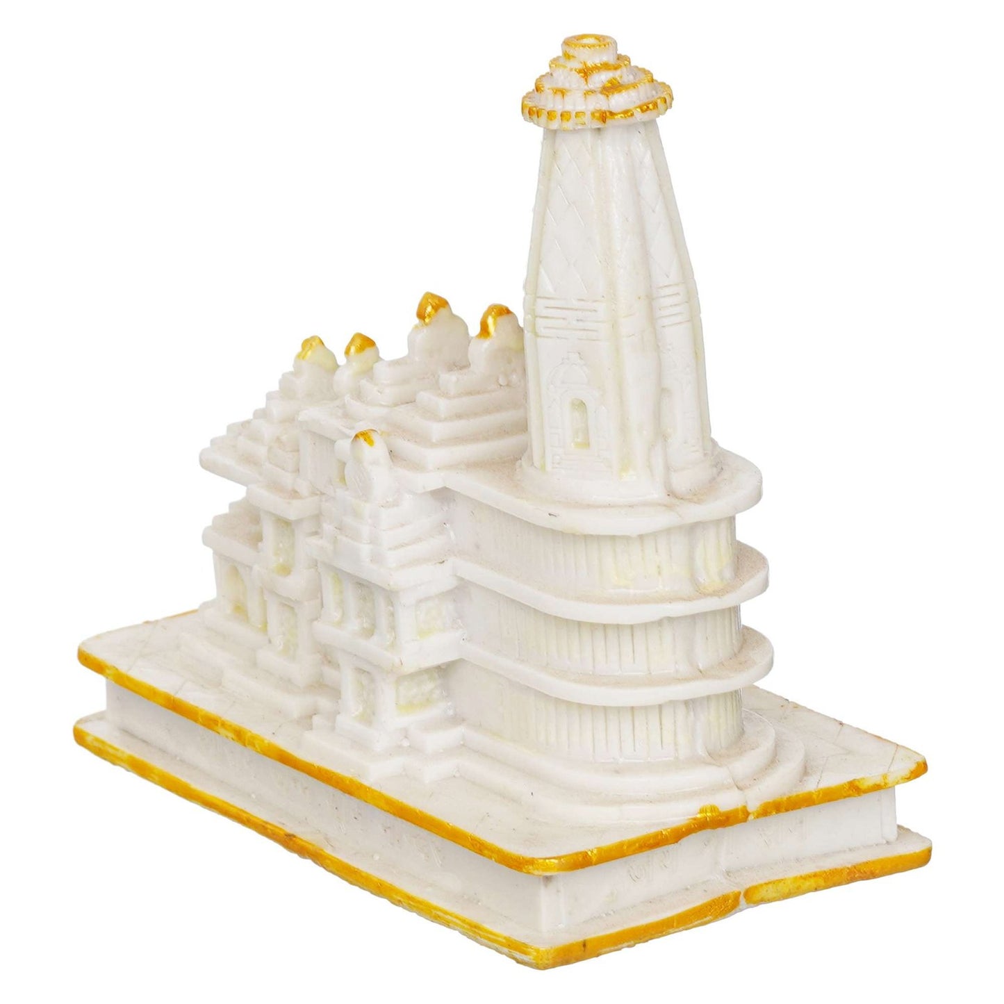 Replica of Ayodhya Ram Mandir – Decorative White Marble Finish Temple Model