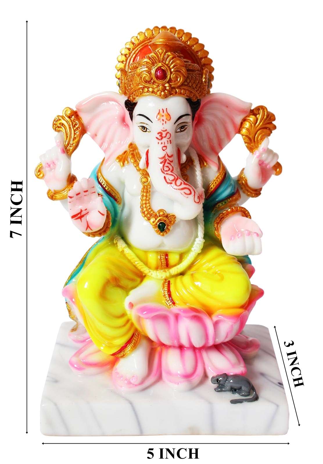 Colorful Lakshmi Ganesh Idol Set – Decorative Marble Finish Statues for Prosperity and Auspicious Beginnings