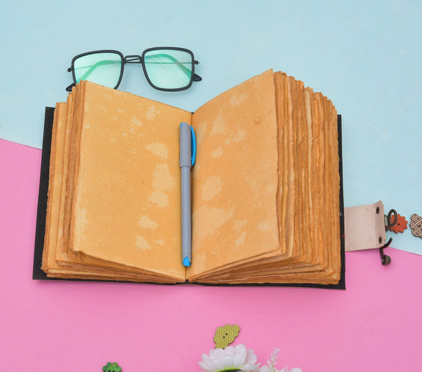 Mystic Gemstone Leather Journal