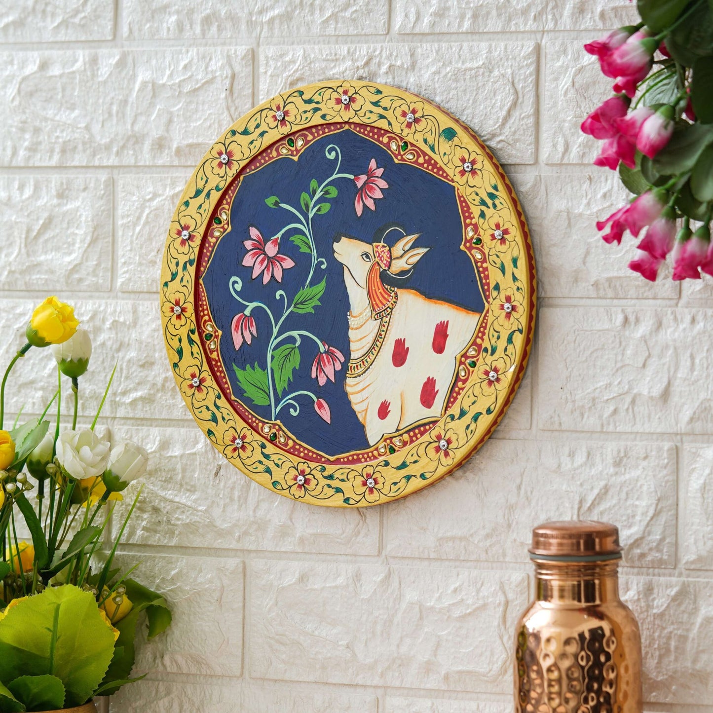 Handmade Pichwai Wall Painting – Creative & Positive Home Decor – Waterproof & Dust Resistant