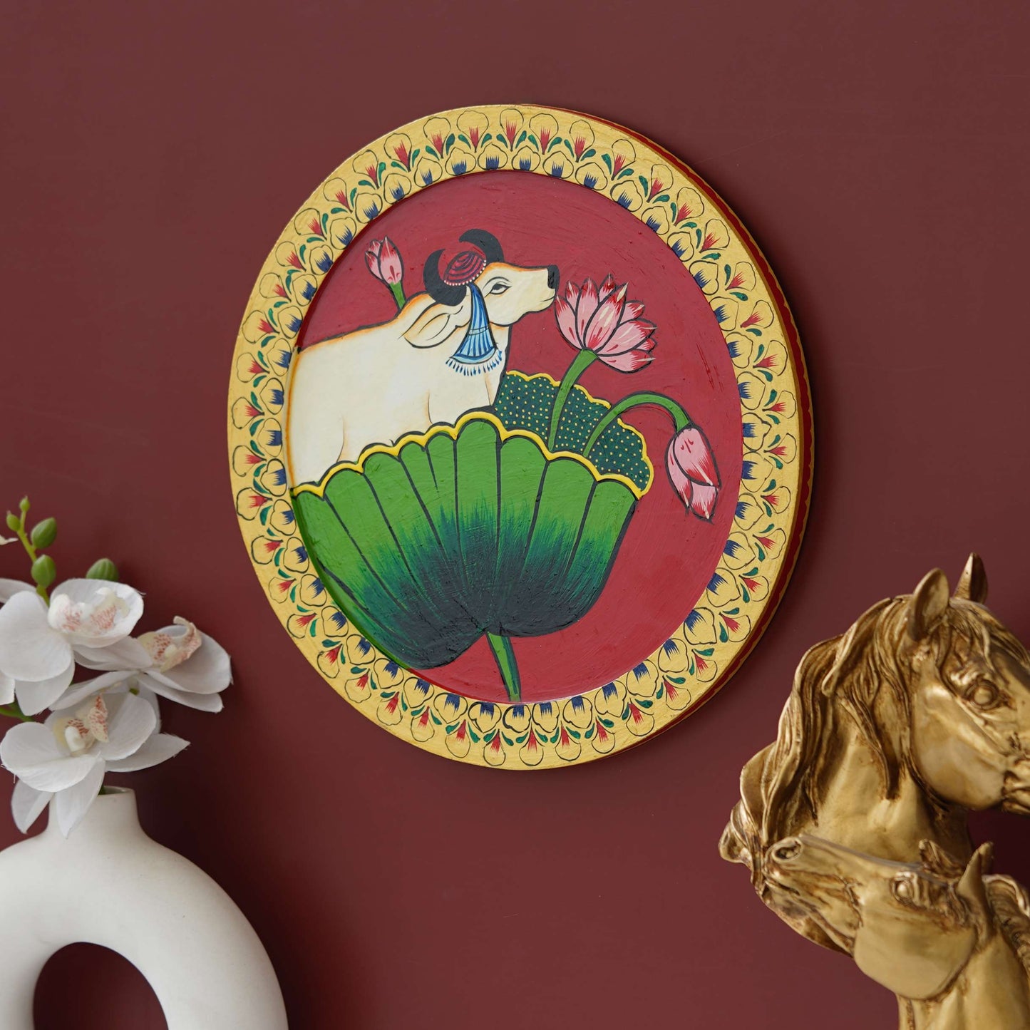 Handmade Pichwai Wall Painting – Creative & Positive Home Decor – Waterproof & Dust Resistant