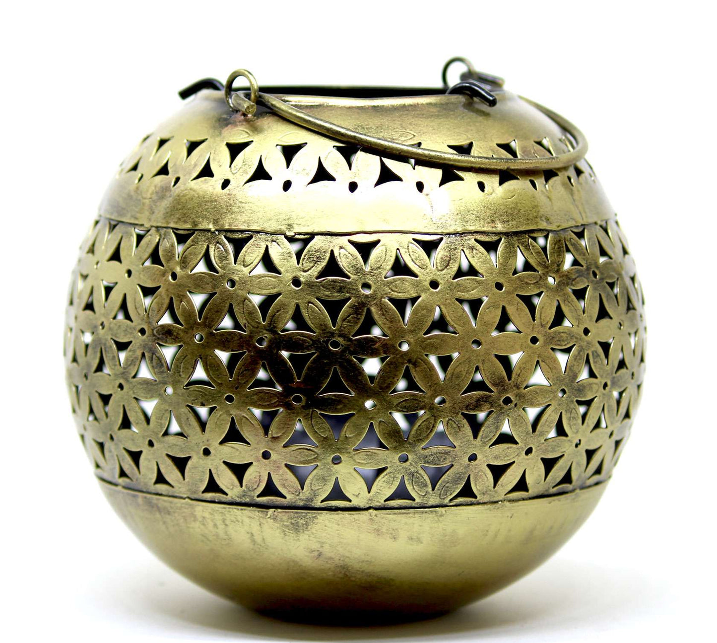 Antique Finish Bronze Lantern Set – Handcrafted Decorative Candle Holders