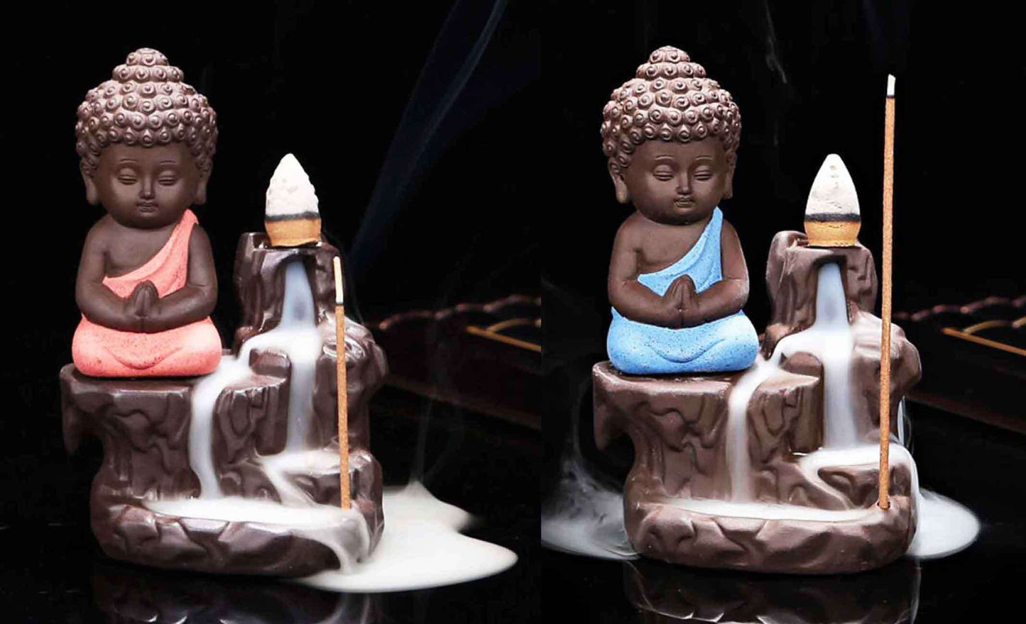 Mini Buddha Backflow Incense Burner – Zen Meditation Decor for Home and Office