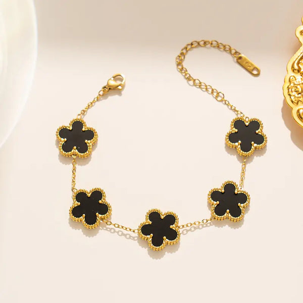 Black Lucky Clover Bracelet