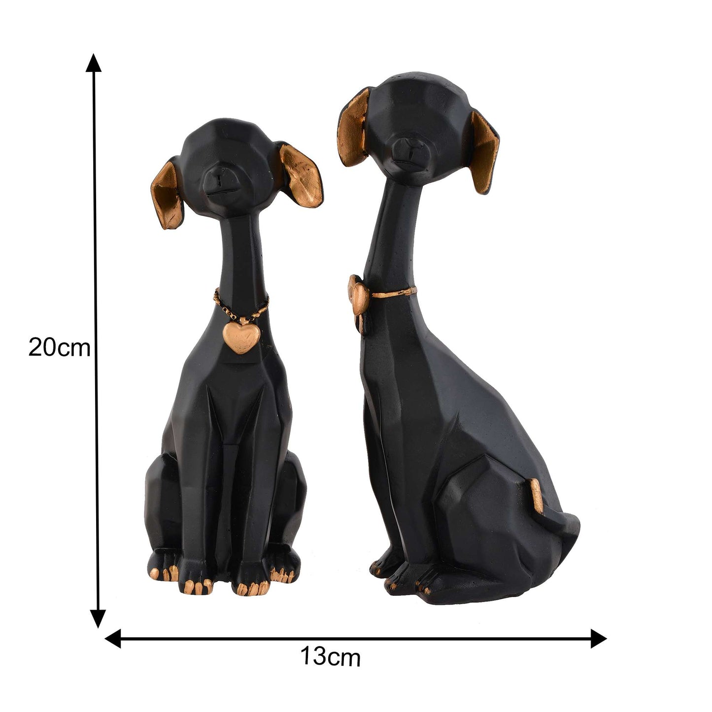 Adorable Dog Couple Figurine Set – Modern Minimalist Home Decor