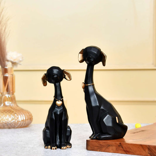 Adorable Dog Couple Figurine Set – Modern Minimalist Home Decor