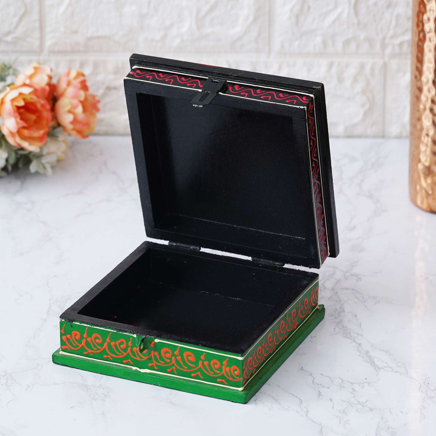 Hand-Painted Wooden Jewelry Box – Royal Rajasthani Design