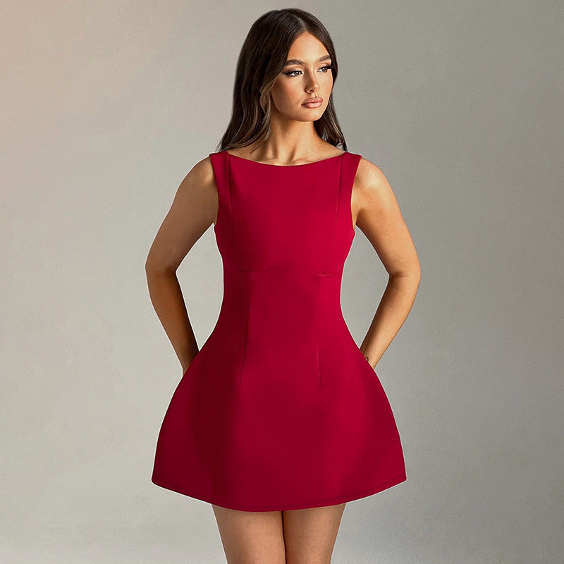 Slim-fitting Backless Summer Sleeveless Short Dress