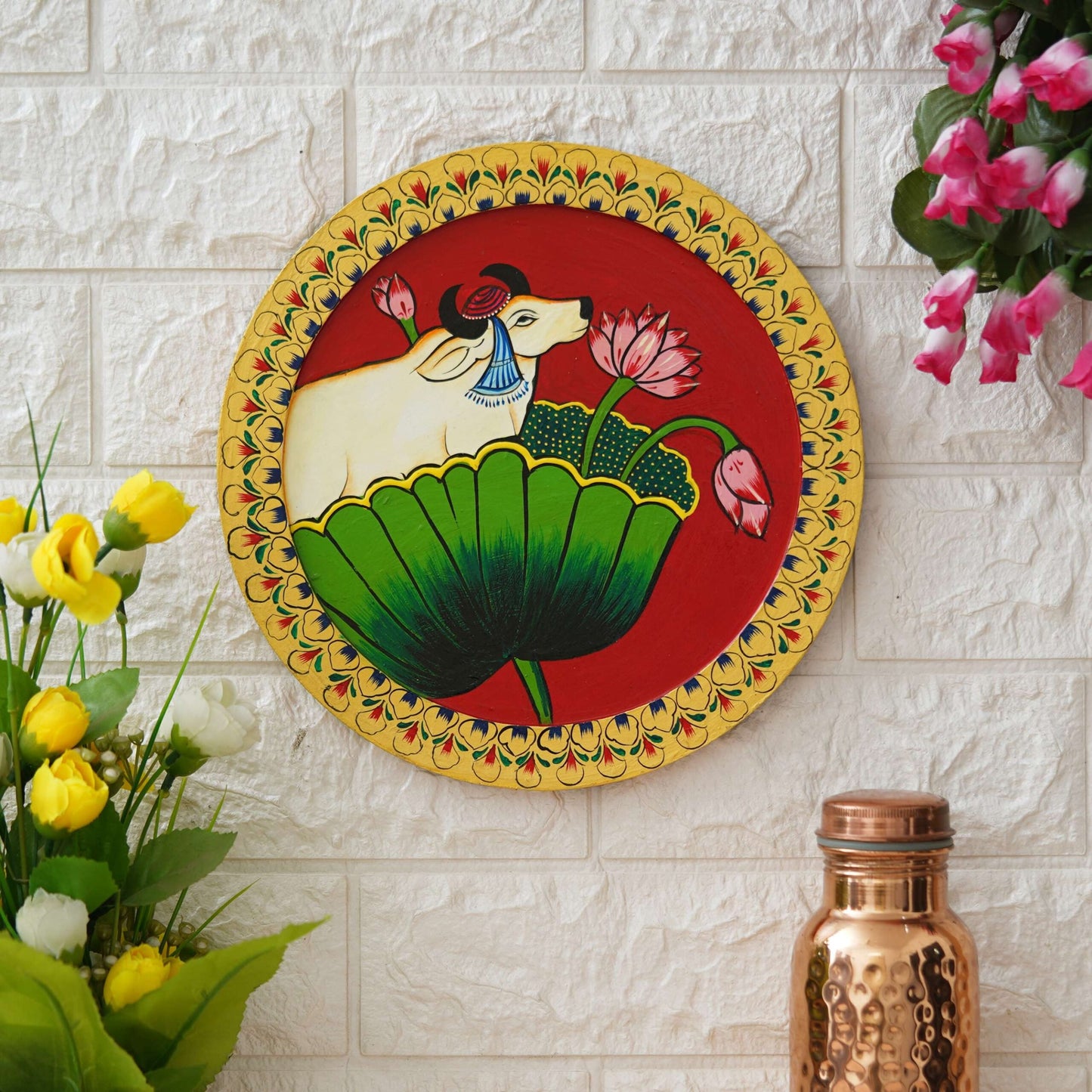 Handmade Pichwai Wall Painting – Creative & Positive Home Decor – Waterproof & Dust Resistant