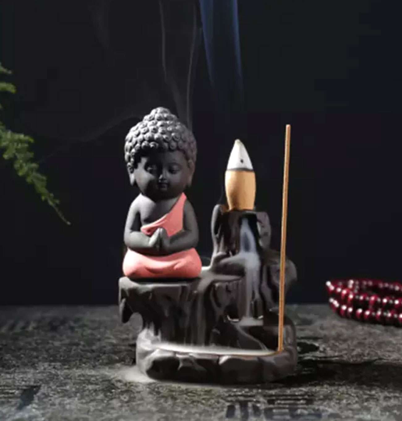 Mini Buddha Backflow Incense Burner – Zen Meditation Decor for Home and Office