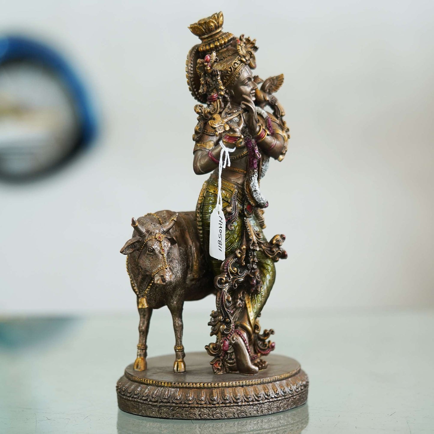 Divine Brass Krishna with Cow Statue – Symbol of Love, Compassion, and Prosperity