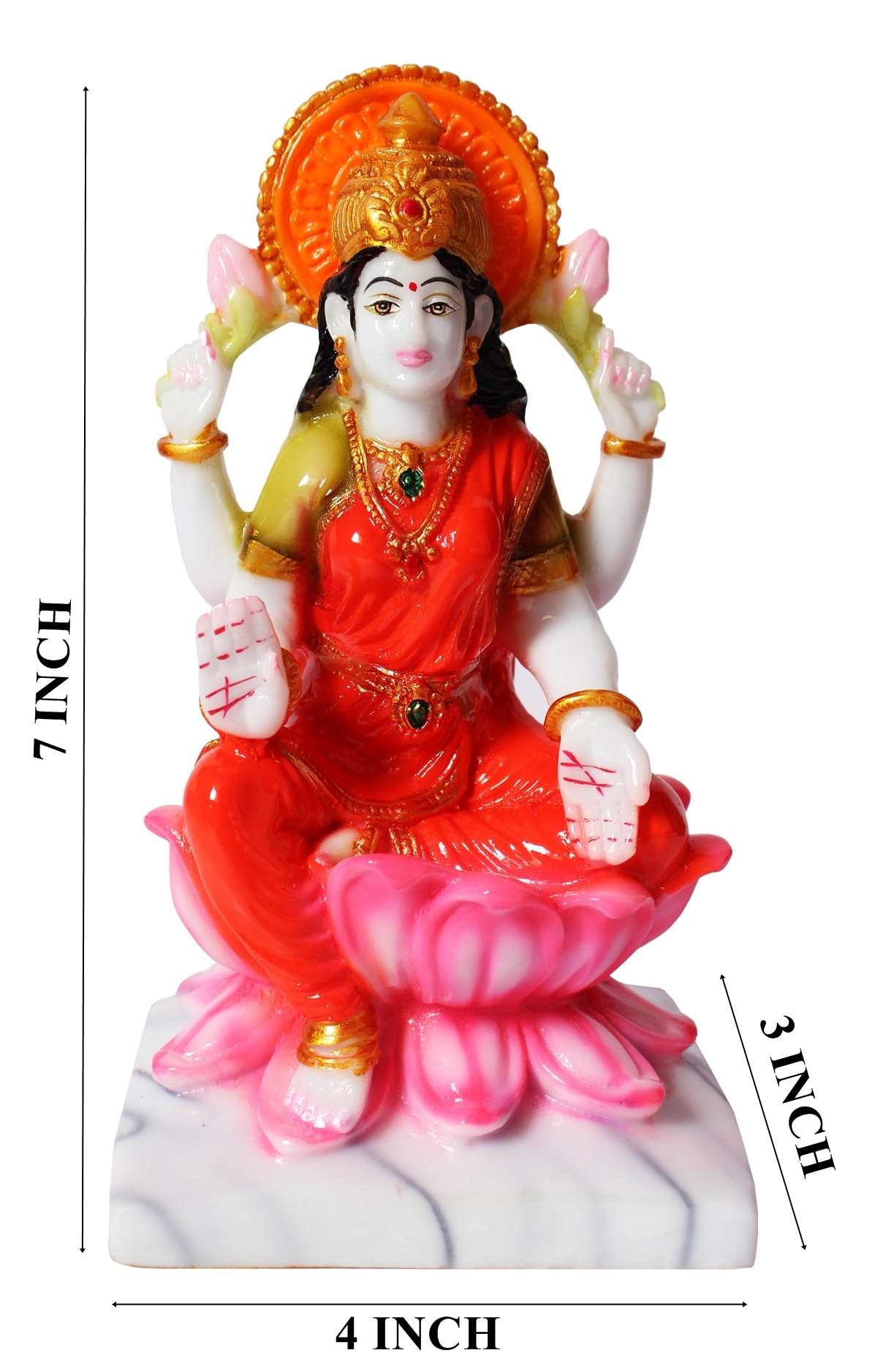 Colorful Lakshmi Ganesh Idol Set – Decorative Marble Finish Statues for Prosperity and Auspicious Beginnings