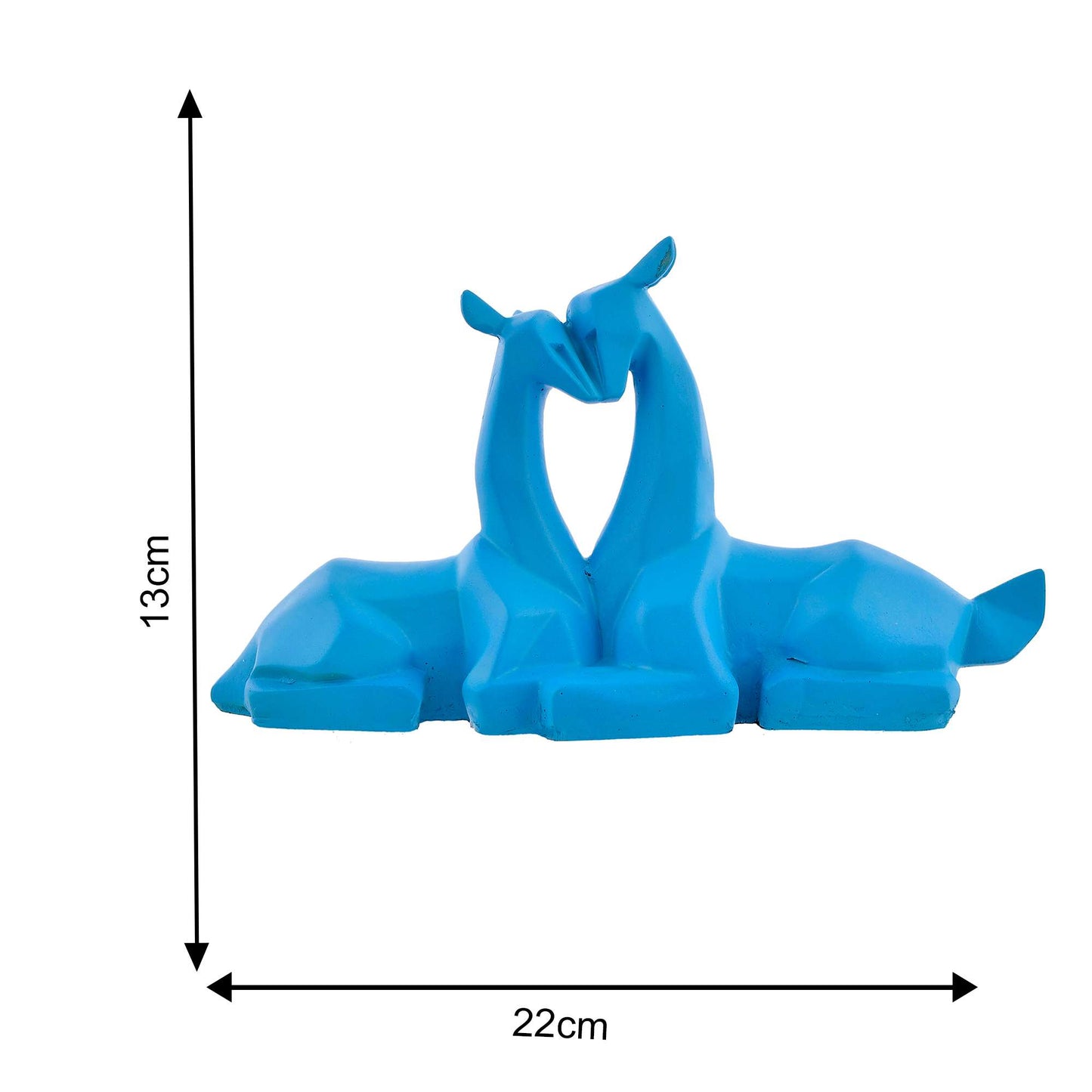 Modern Minimalist Blue Deer Couple Figurine – Home Decor Accent