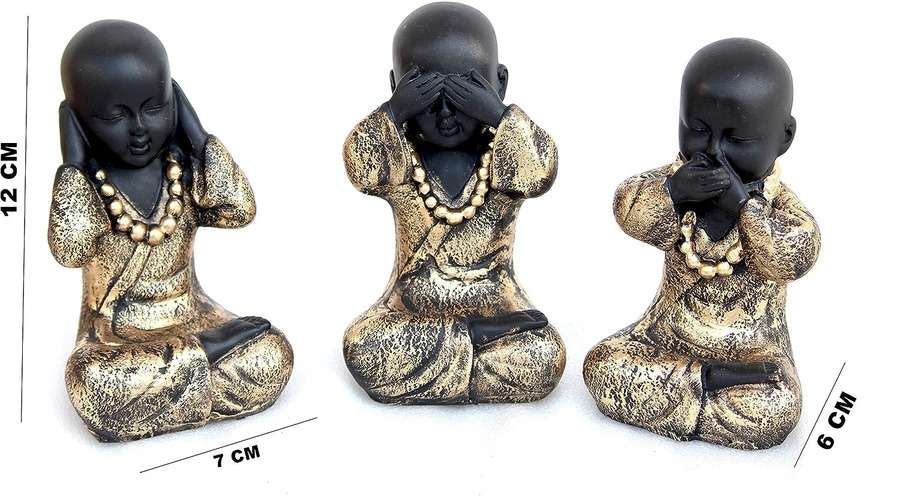 Hear No Evil, See No Evil, Speak No Evil – Mini Monk Figurine Set for Home Decor