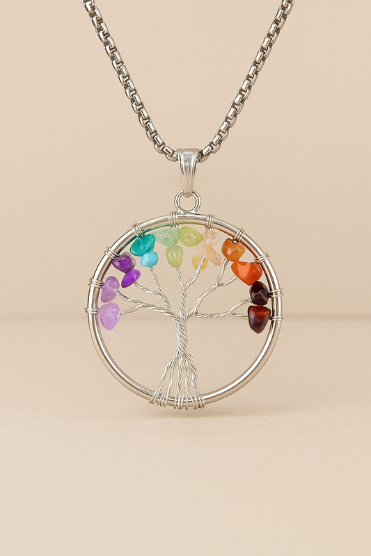 Tree of Life 7 Chakra Healing Pendant Necklace
