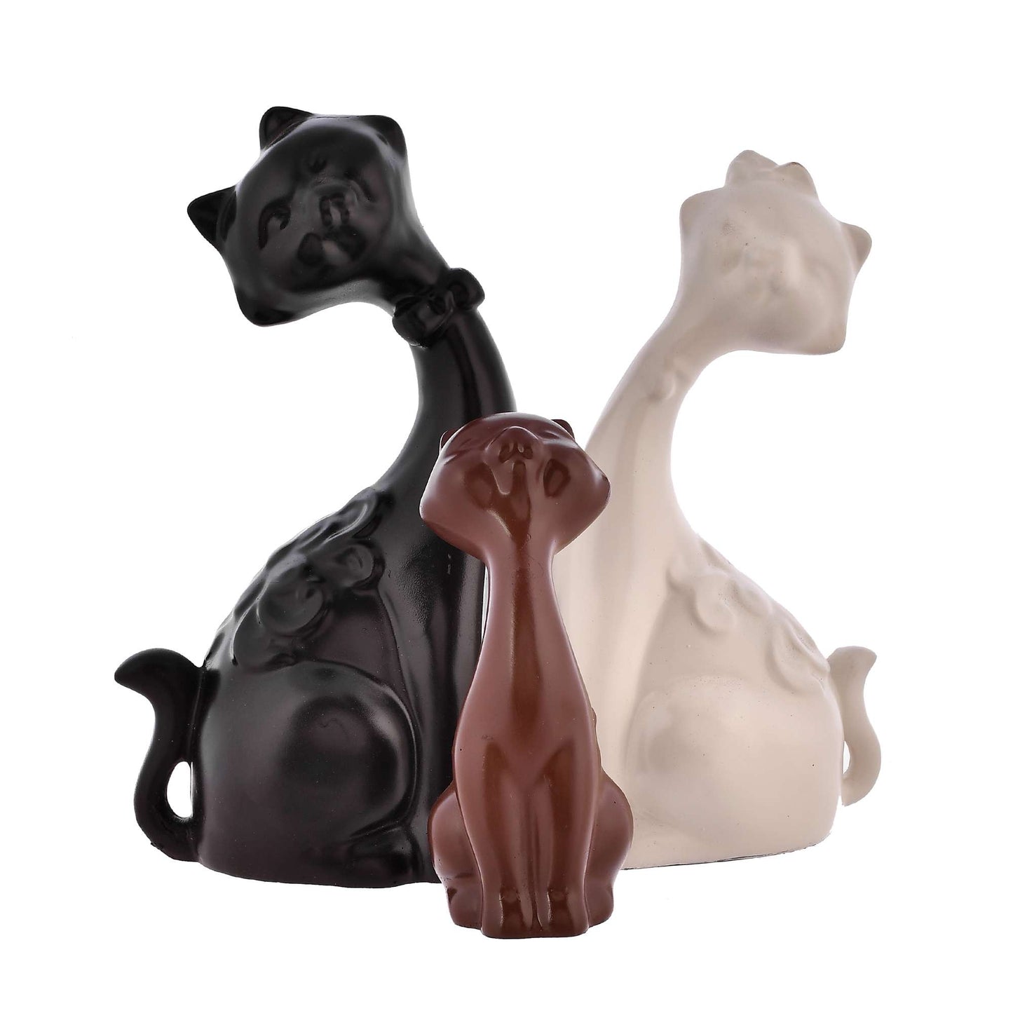Exquisite Cat Family Figurine Set – Artistic Home Decor