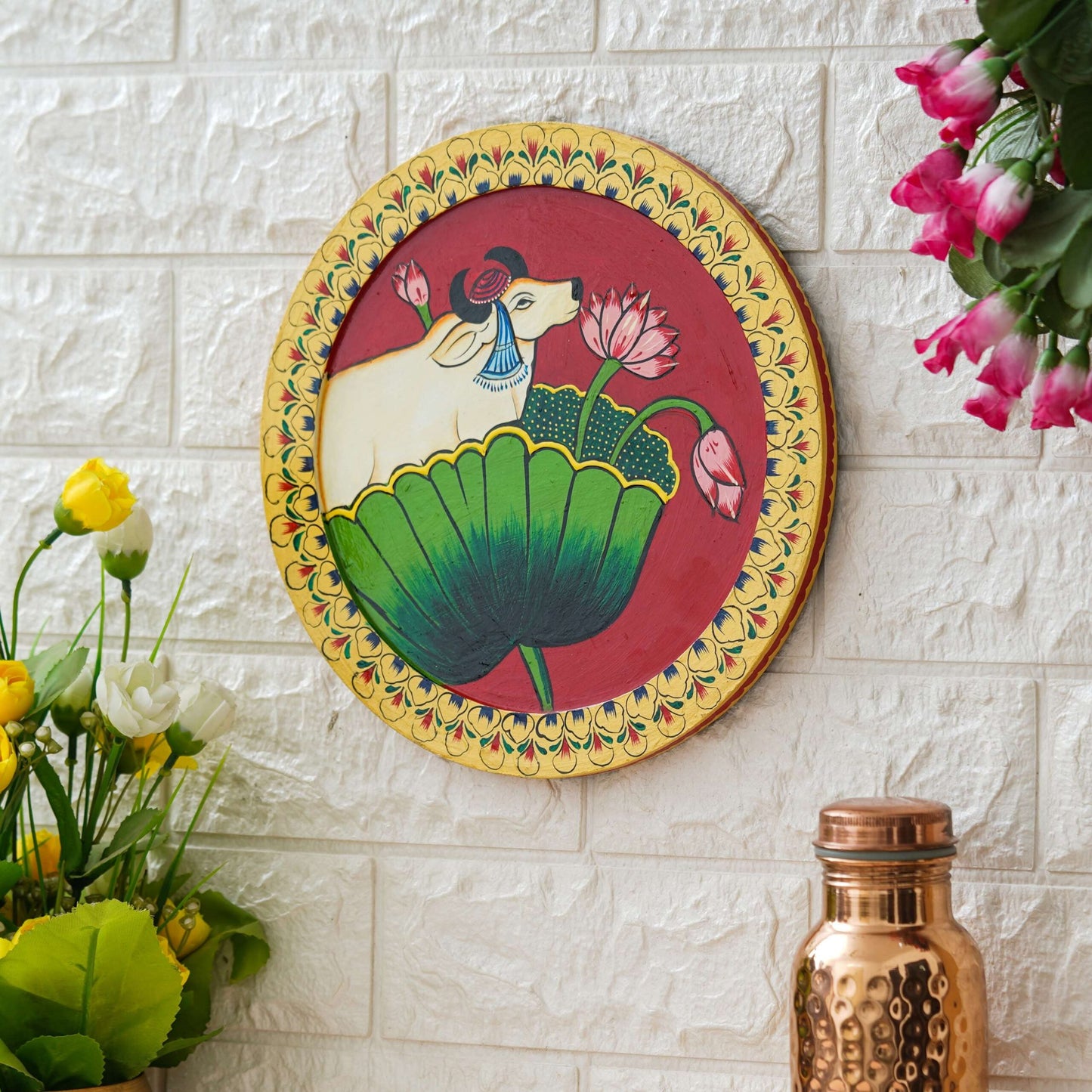 Handmade Pichwai Wall Painting – Creative & Positive Home Decor – Waterproof & Dust Resistant