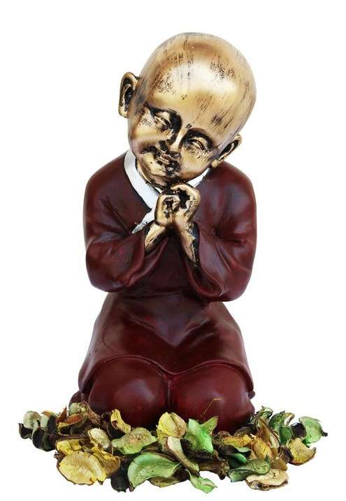 Meditating Monk Figurine – Handcrafted Serenity Statue for Home and Garden Deco