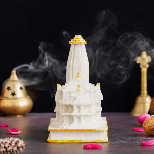Replica of Ayodhya Ram Mandir – Decorative White Marble Finish Temple Model